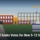 Fostoria News Illustration of Eastwood School with voting banner for new 5-12 school.